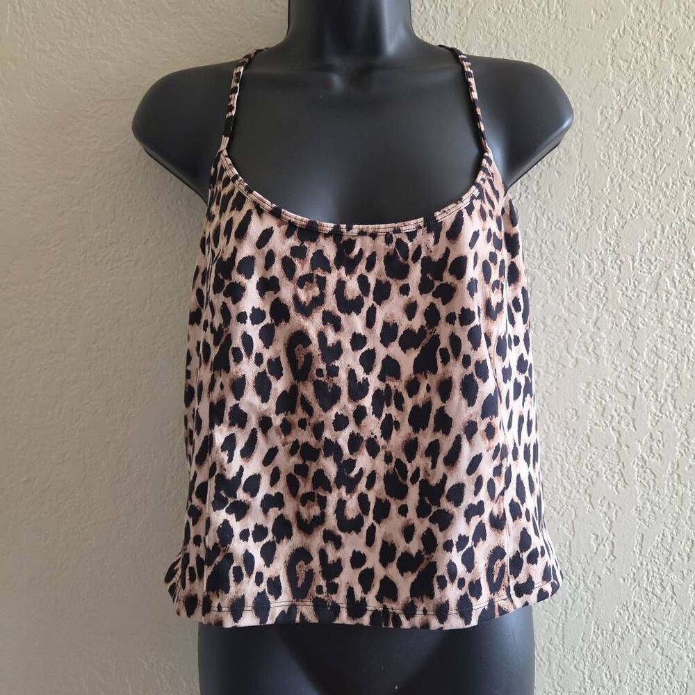 Victoria's Secret Cropped T-Bar Animal Print Tank Top
